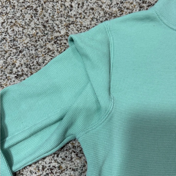 Free People Bright Mint Green Long Sleeve Waffle Tee - Picture 2 of 6